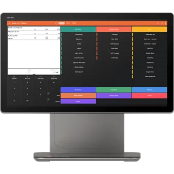 Schwarzes Kassendisplay mit Touchscreen