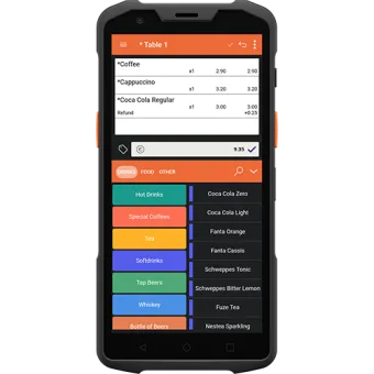 Schwarzes mobiles Terminal mit Touchscreen