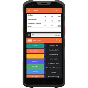 Terminale mobile nero con touchscreen