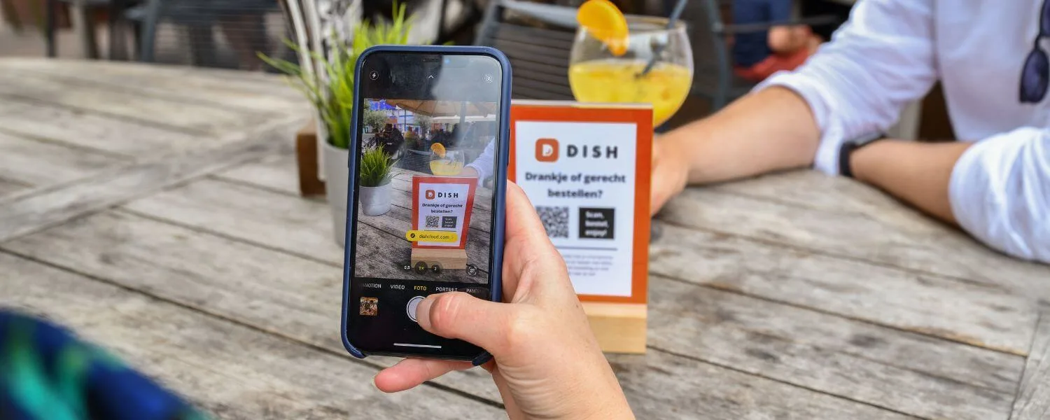 DISH qr bestellen bordje terras