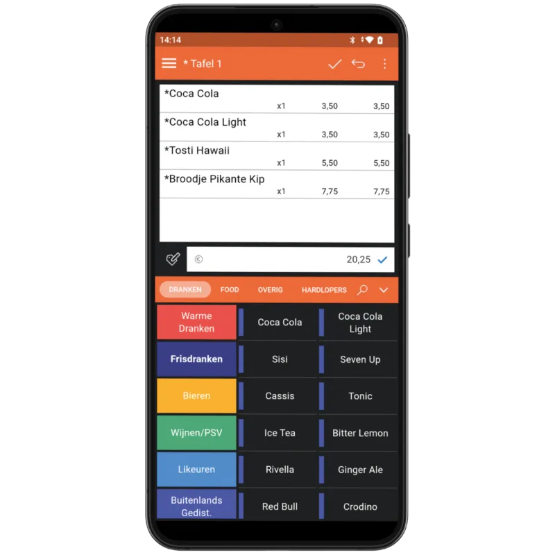 DISH kassasysteem handheld mobiele kassa app