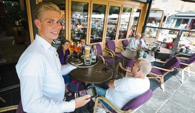 Hotel restaurant handheld kassa terras